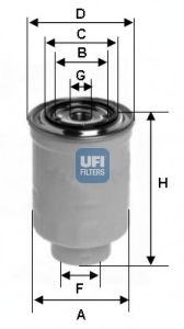 Фильтр топливный MAZDA 323 F, TOYOTA AVENSIS (пр-во UFI) фото1