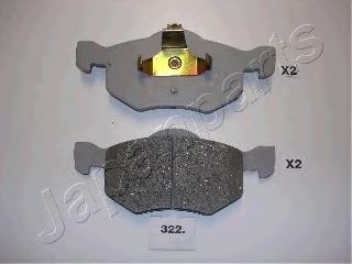 Комплект тормозных колодок, дисковый тормоз  арт. PA322AF фото1