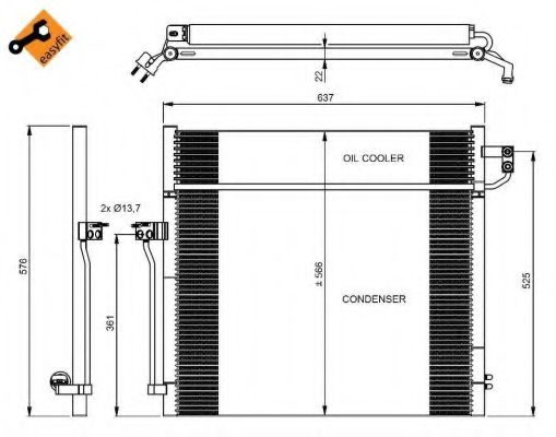 Радіатор кондиціонера DB M-KLASA W166 11- NISSENS арт. 350080 фото1