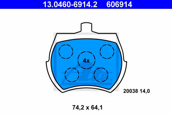 Комплект тормозных колодок, дисковый тормоз PROTECHNIC арт. 13046069142 фото1