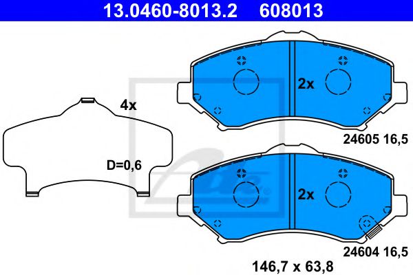 Комплект тормозных колодок, дисковый тормоз TEXTAR арт. 13046080132 фото1