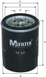 Фильтр масляный двигателя MAZDA, MITSUBISHI (пр-во M-FILTER) CLEANFILTERS арт. TF27 фото1
