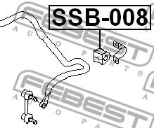 Втулка стабилизатора зад. подвески SUBARU LEGACY B12 98-03 (D13)*  арт. SSB008 фото1