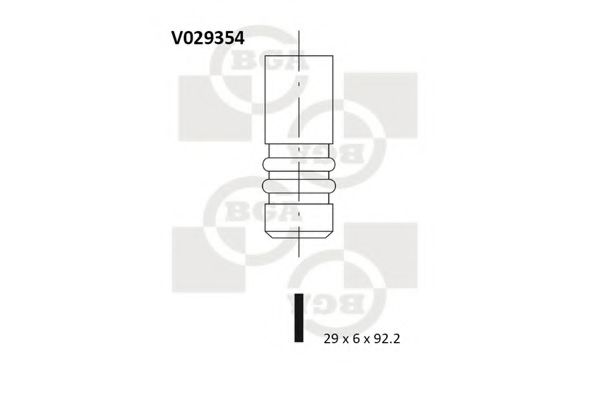 Клапан випуск OPEL Astra/Omega/Vectra 1.8-3.2i 98- AE арт. V029354 фото1