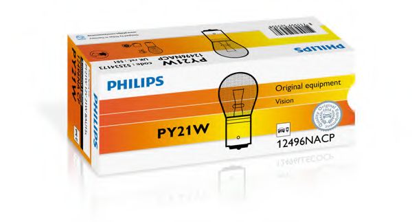 Лампа накаливания PY21W 12V 21W BAU15s STANDARD (пр-во Philips)  арт. 12496NACP фото1