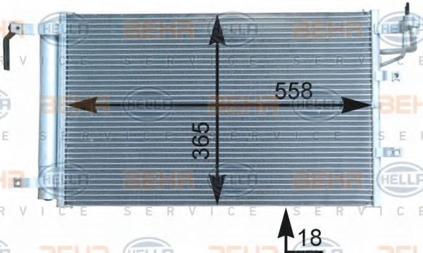 Конденсатор Kia Cerato 1.5, 1.6, 2.0 04 - 07 Spectra 1.5, 1.6, 2.0 04 - 09 фото1