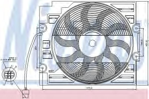 Вентилятор радиатора BMW (4pin) (пр-во Nissens) фото1