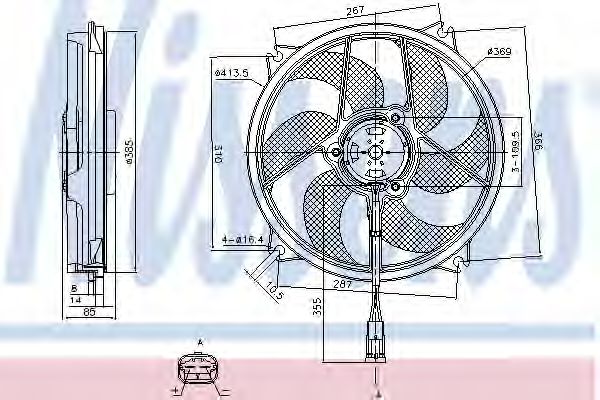 Вентилятор радиатора CITROEN C4 (пр-во Nissens)  арт. 85561 фото1