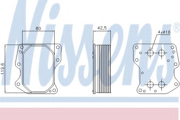 Радиатор масляный CITROEN JUMPER, FORD TRANSIT (пр-во Nissens) FORD арт. 90752 фото1