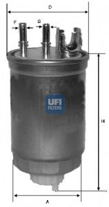 Фильтр топливный FIAT DOBLO, PUNTO II 1.9 D 99-07 (OE) (пр-во UFI) DENCKERMANN арт. 2441200 фото1
