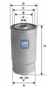 Фильтр топливный HYUNDAI ACCENT III 1.5 CRDi 06- (OE) (пр-во UFI) фото1