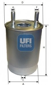 Фильтр топливный RENAULT FLUENCE, MEGANE III 1.5-2.0 DCI 08- (OE) (пр-во UFI)  арт. 2411300 фото1