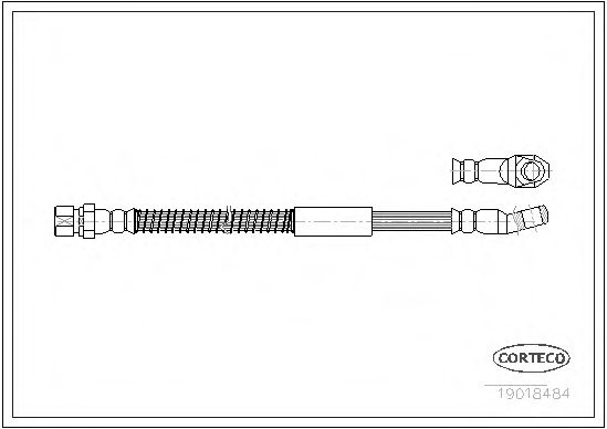 Шланг тормозной ВАЗ 2121 передний (L=426 мм) (пр-во Corteco) BREMBO арт. 19018484 фото1