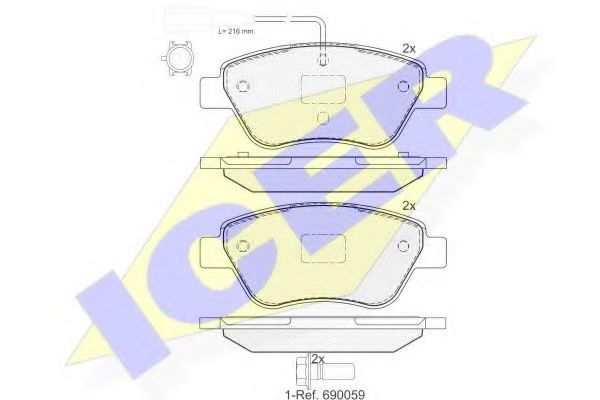 Комплект тормозных колодок, дисковый тормоз BREMSI арт. 181444203 фото1