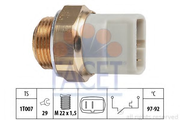 Датчик включения вентилятора MB Vito OM611 (на радиаторе) (2конт.) (7.5279) Facet фото1