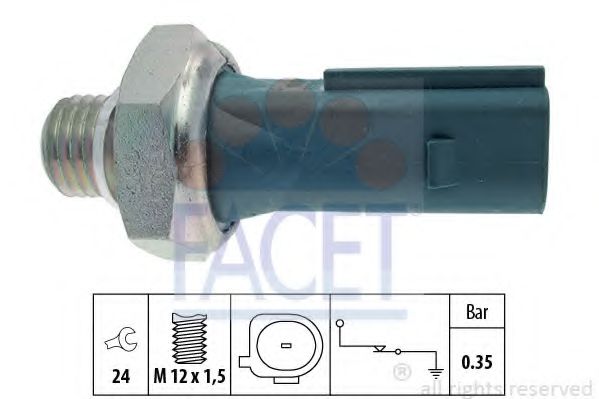 Датчик давления масла Mercedes Benz W169/245 M266 04-> (7.0177) Facet фото1