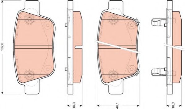 Комплект тормозных колодок, дисковый тормоз FTE арт. GDB3456 фото1