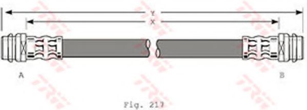 Шланг тормозной Нубира задний правый барабанные тормоза (TRW) DELPHI арт. PHA341 фото1