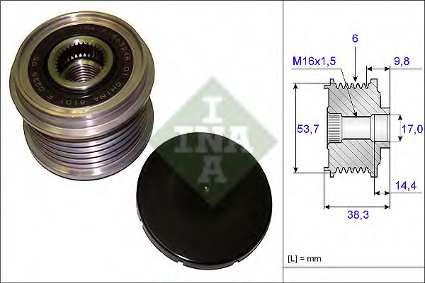 шків пасу поліклинового метал. (GM 13258483) SKF арт. 535020310 фото1