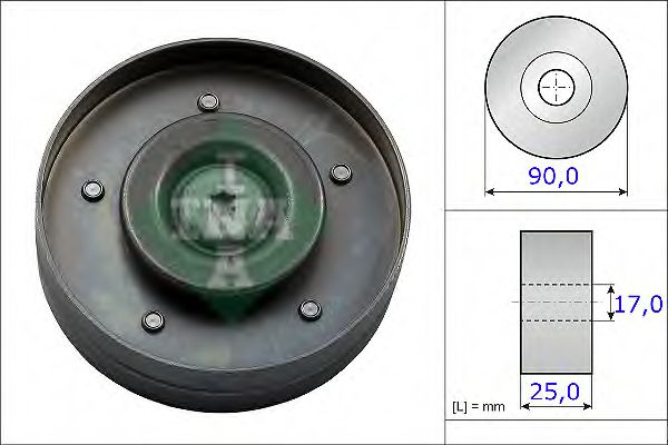 Ведущий ролик поликлинового ремня AUDI A5 (8T3) 2.0 TFSI 06/07 - 01/17 (Пр-во INA) CAFFARO арт. 532069410 фото1