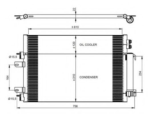 Радіатор кондиціонера DODGE CALIBER 10- / JEEP COMPASS 07-  арт. 350086 фото1