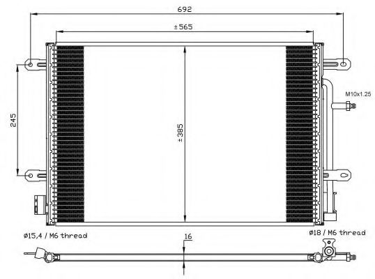 Конденсатор кондиционера AUDI A4 2.0D 05- (пр-во NRF) DENSO арт. 35560 фото1