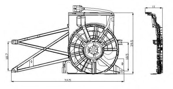 Вентилятор, охлаждение двигателя TYC арт. 47013 фото1