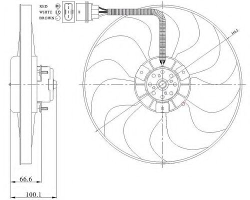 Вентилятор радиатора VW Bora,Golf 98- Audi A3 96- FEBIBILSTEIN арт. 47204 фото1