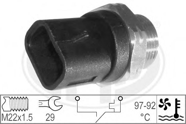 Термовыключатель, вентилятор радиатора OPEL арт. 330179 фото1