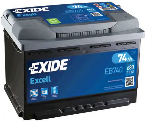 Аккумулятор   74Ah-12v Exide EXCELL(278х175х190),R,EN680 BMW арт. EB740 фото1