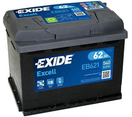 Аккумулятор   62Ah-12v Exide EXCELL(242х175х190),L,EN540  арт. EB621 фото1