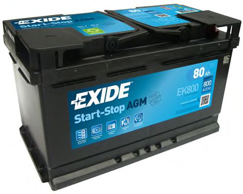 Аккумулятор   80Ah-12v Exide AGM (315х175х190),R,EN800  арт. EK800 фото1