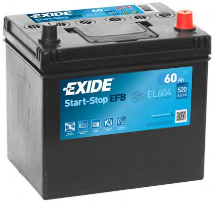 Аккумулятор Exide Start-Stop EFB (232×173×225), 60Ач, 520А, R+  арт. EL604 фото1