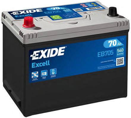 Аккумулятор   70Ah-12v Exide EXCELL(266х172х223),L,EN540 Азия VARTA арт. EB705 фото1