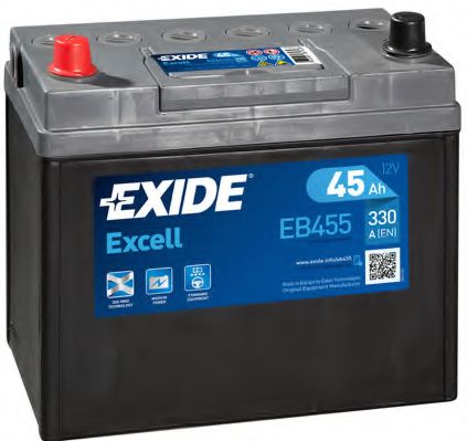 Аккумулятор   45Ah-12v Exide EXCELL(234х127х220),L,EN330 Азия  арт. EB455 фото1