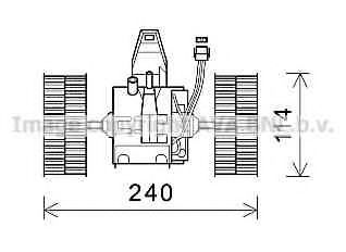 Вентилятор отопителя салона BMW 5 E60 (03-) , BMW 6 E63-E64 (04-) (BW8491) AVA  арт. BW8491 фото1