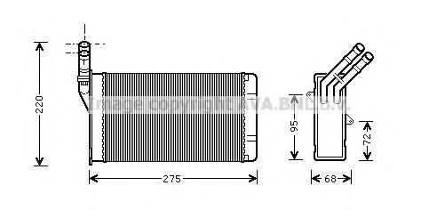 Радиатор отопителя салона PSA Berlingo 1,6 HDI 08> MT/AT AC+/- (CN6055) AVA  арт. CN6055 фото1