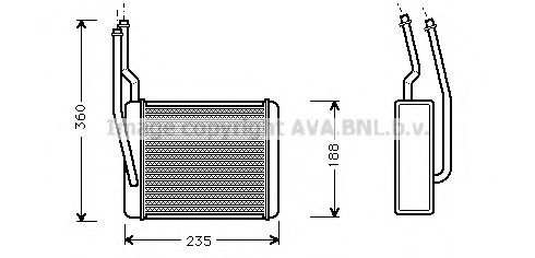 Радиатор отопителя салона Ford Connect 1,8d 1,8i 02>13 (FD6272) AVA фото1