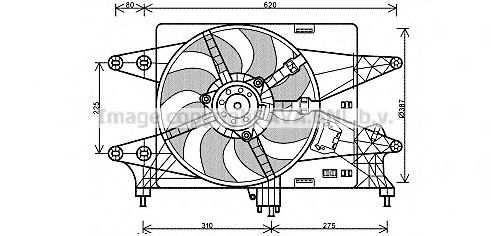 Вентилятор радиатора FIAT DOBLO (119, 223) (01-) (пр-во AVA)  арт. FT7559 фото1