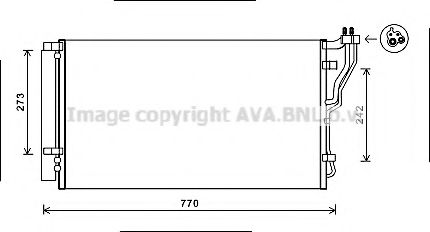 Радиатор кондиционера Hyundai Sonata 2.0-2.4i 09>14 , Optima 2,0 2,4i 10> (HYA5246D) AVA фото1