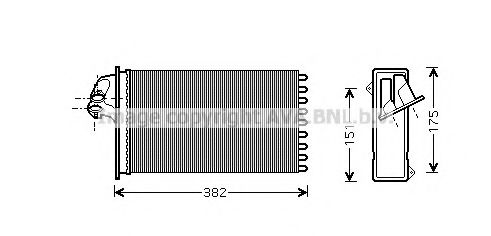 Радиатор отопителя салона MB Vito 638 97>03 MT/AT AC+/- (MSA6355) AVA фото1