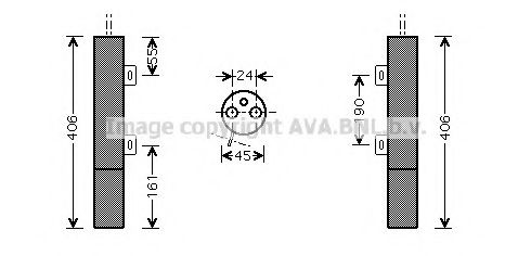 Осушитель кондиционера MB ML164 (06-) 280-450d , GL164 (06-) 320-450d (MSD090) AVA фото1
