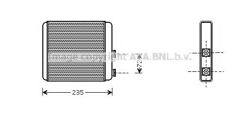 Радиатор отопителя ASTRA G/ZAFIRA +AC 98-05 (пр-во AVA) фото1