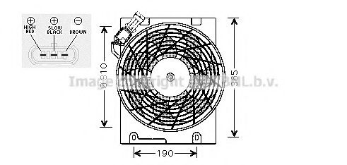 Вентилятор радиатора OPEL ASTRA G (98-) (пр-во AVA) TYC арт. OL7508 фото1