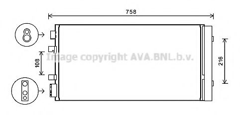 Конденсер кондиционера RENAULT FLUENCE (08-) 1.5 dCi (пр-во AVA) FRIGAIR арт. RTA5483D фото1