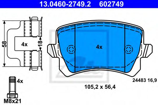 Колодки дискового тормоза ABS арт. 13046027492 фото1