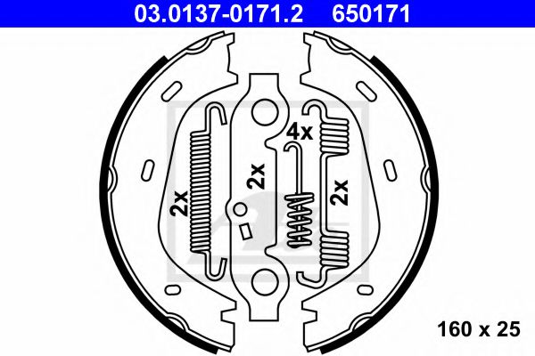 Комплект тормозных колодок, стояночная тормозная система  арт. 03013701712 фото1