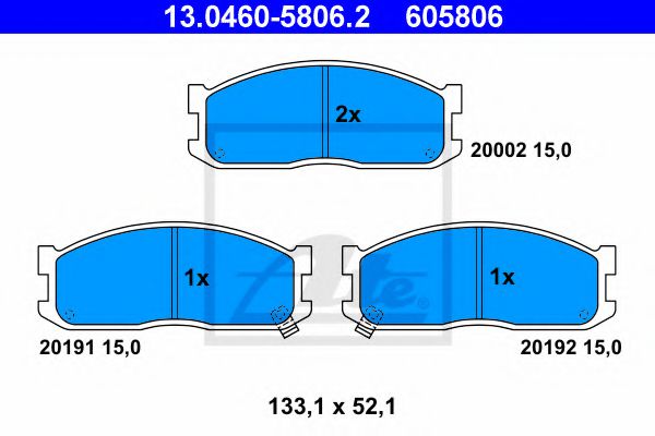 Комплект тормозных колодок, дисковый тормоз JAPANPARTS арт. 13046058062 фото1