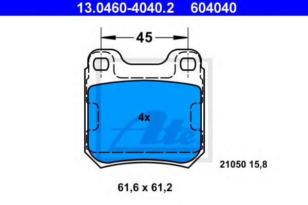 Комплект тормозных колодок FERODO арт. 13046040402 фото1