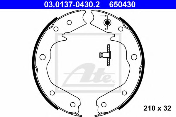 Комплект тормозных колодок, стояночная тормозная система METELLI арт. 03013704302 фото1